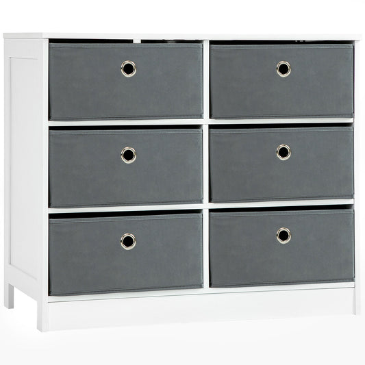 Home chest of drawers in non-woven fabric and MDF with 6 drawers, 72x35x62cm