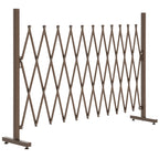 Adjustable Width Garden Fence, Metal and Aluminum, 300x31x103.5 cm, Dark Brown