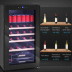 63L Wine Cooler with Adjustable Shelves for 16 Bottles and 25 Cans, 43x45x74 cm, Black