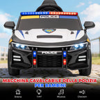 Electric Police Car for Kids with Remote Control, Horn and Built-in Music, 96x60x45 cm