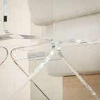 2-Tier Geometric Acrylic Coffee Table with Triangular Legs, 40x30x45cm, Transparent