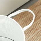 Portable and Foldable 36L Laundry Basket with Natural Cotton Handles, Ø38x45 cm, Cream