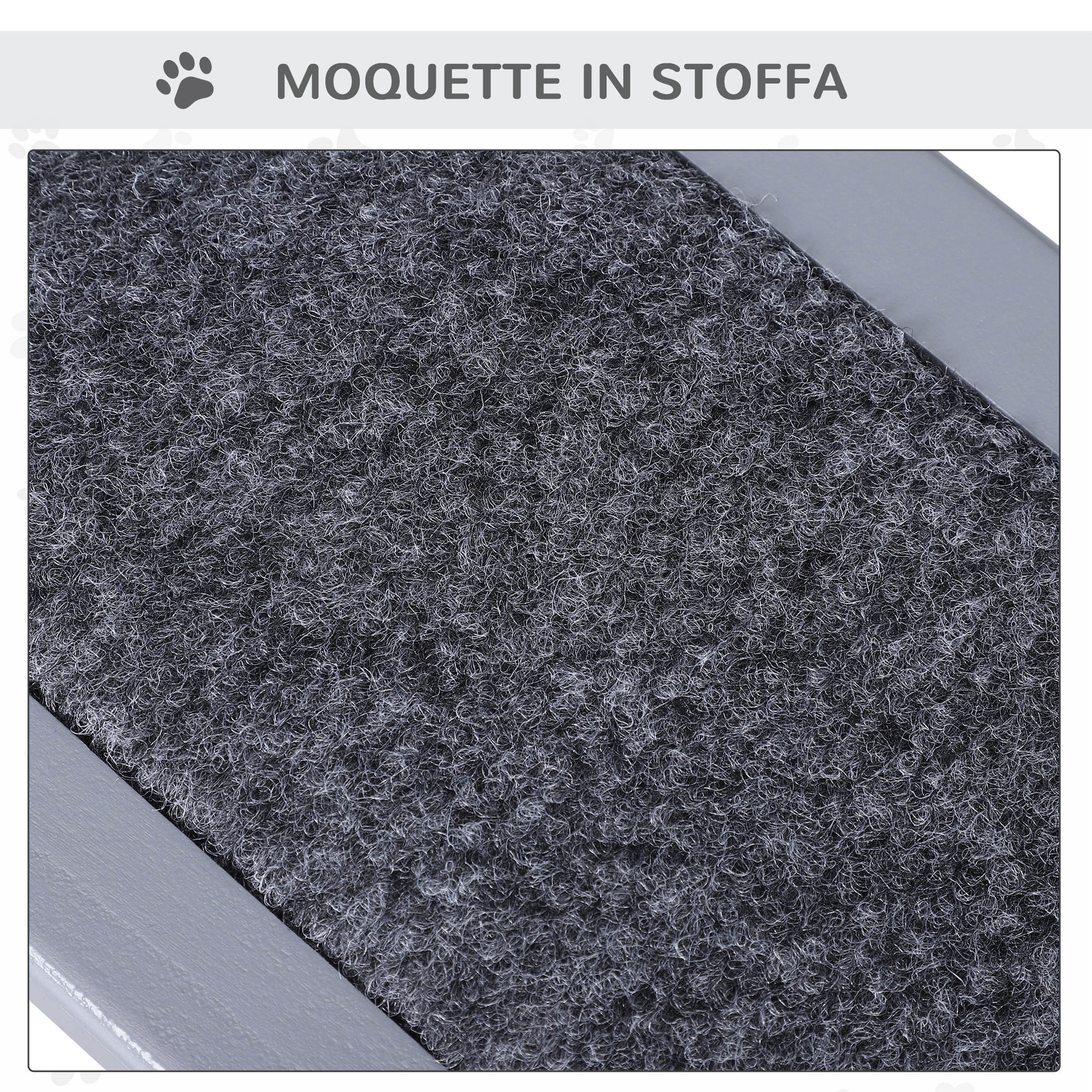 3-Step Dog Stairs with Non-Slip Mat and Storage Space, 40.5 x 44.5 x 38 cm, Grey