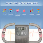 Folding Exercise Bike, 8 Level Adjustable Magnetic Resistance, Fitness Bike with Heart Rate Sensor, Arm Bands, LCD Screen, 2.5kg Flywheel, Grey