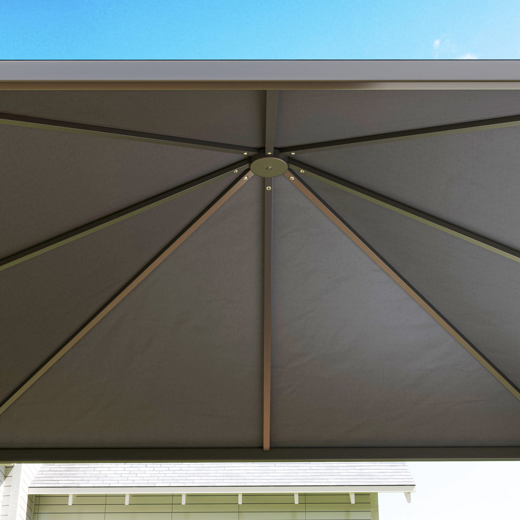 Extendable Garden Gazebo with Wheels and UPF30+ Polyester Cover, 3x3 m/3x5.6 m, Grey