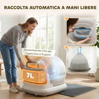 PawHut Self-Cleaning Litter Box with HD Camera, 7L Container and Sensors, in PP and ABS, 58.1x47.5x53 cm, White and Grey