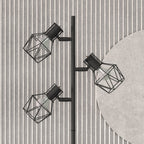 40W Floor Lamp with 3 Adjustable Lights and Knob Switch, Metal, 41x28x169 cm, Black