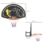 sportnow Basketball Hoop for Children and Adults Indoor and Outdoor in Steel and PE, 110x90x70 cm, Black and Yellow