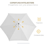 2.6x2.4 m Garden Umbrella with Crank and Tilting Head, in Aluminum and Polyester, Beige and Black