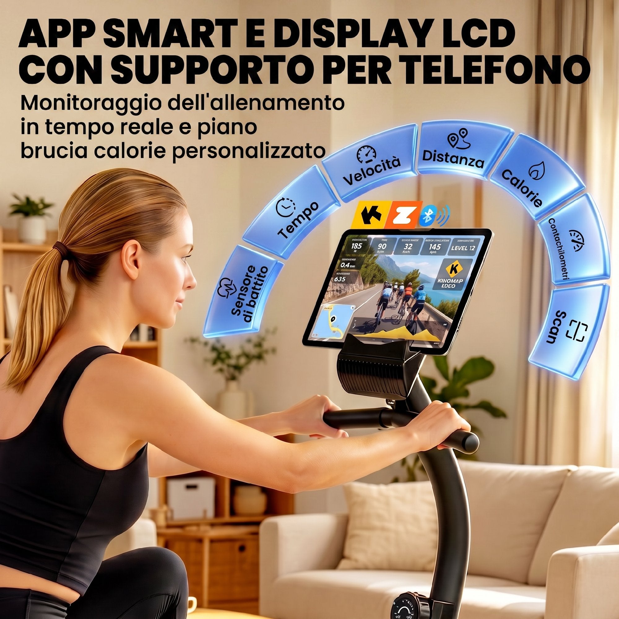 SPORTNOW Recumbent Exercise Bike for Seniors with Bluetooth, App Connectivity, and Wheels