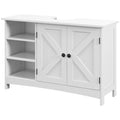 Kleankin Mobile under Bathroom Washa with 2 doors and 3 Open Wooden Conditions, 90x30x60cm, White - Borgè