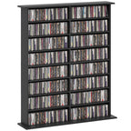 16-Tier Modern Design Wooden CD Bookcase Cabinet, 106.5x24x123.7 cm, Black