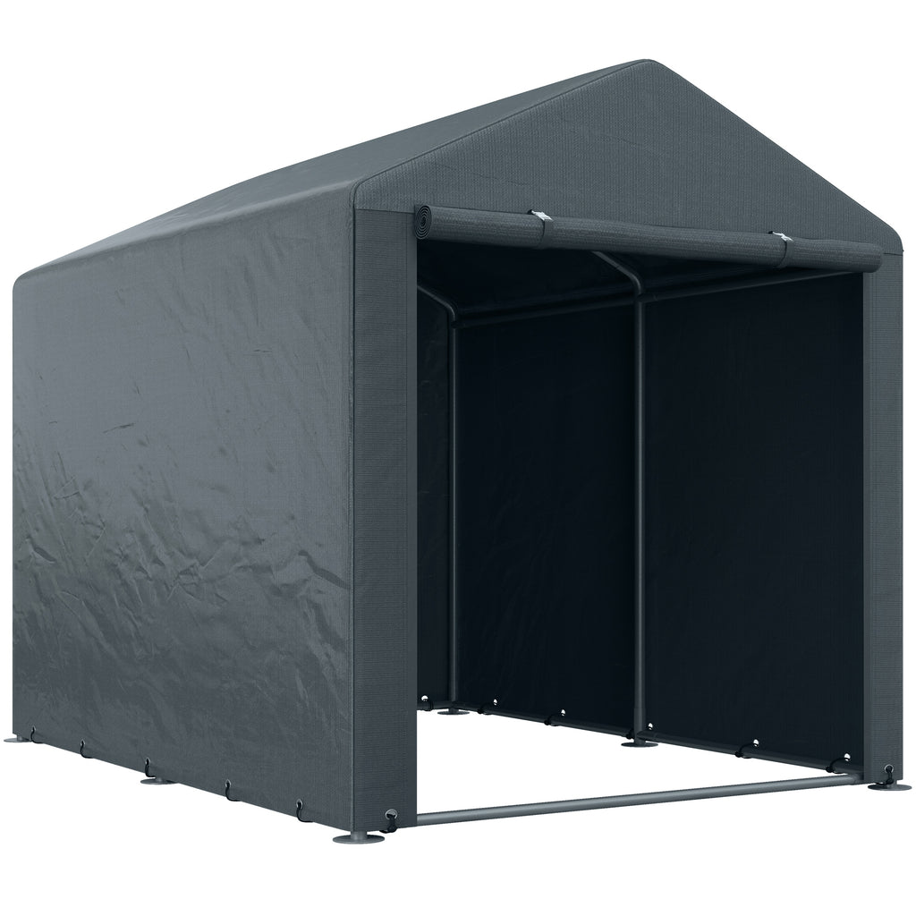 Tool Storage and Garage Tent for Bikes and Motorcycles with Anti-UV Cover, 1.6x2m, Dark Grey