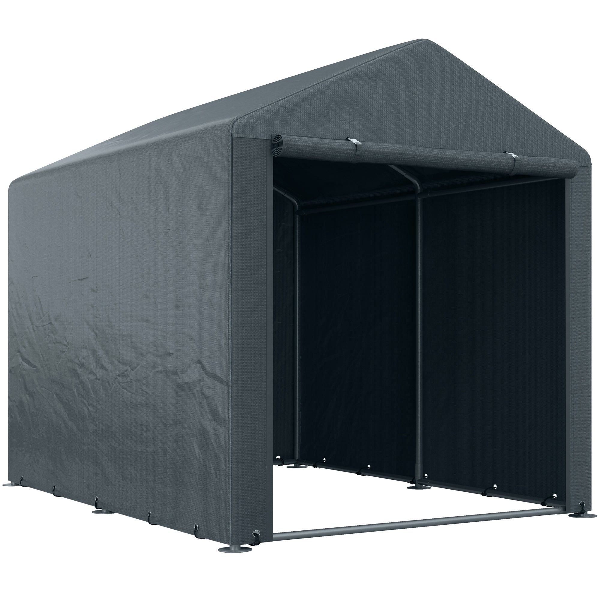 Tool Storage and Garage Tent for Bikes and Motorcycles with Anti-UV Cover, 1.6x2m, Dark Grey