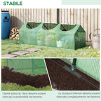 Outsunny Mini Garden Greenhouse with 3 Roll-Up Windows and Anti-UV PE Cover, 180x60x60cm, Green