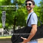 Outsunny Folding Camping Chair with Detachable Footrest, Cup Holder and Side Pocket, 82x100x88 cm, Black