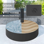 Outsunny Umbrella Base Fillable with Water 25kg/Sand 30kg, for Ø36/38/48mm Umbrella Poles, Black