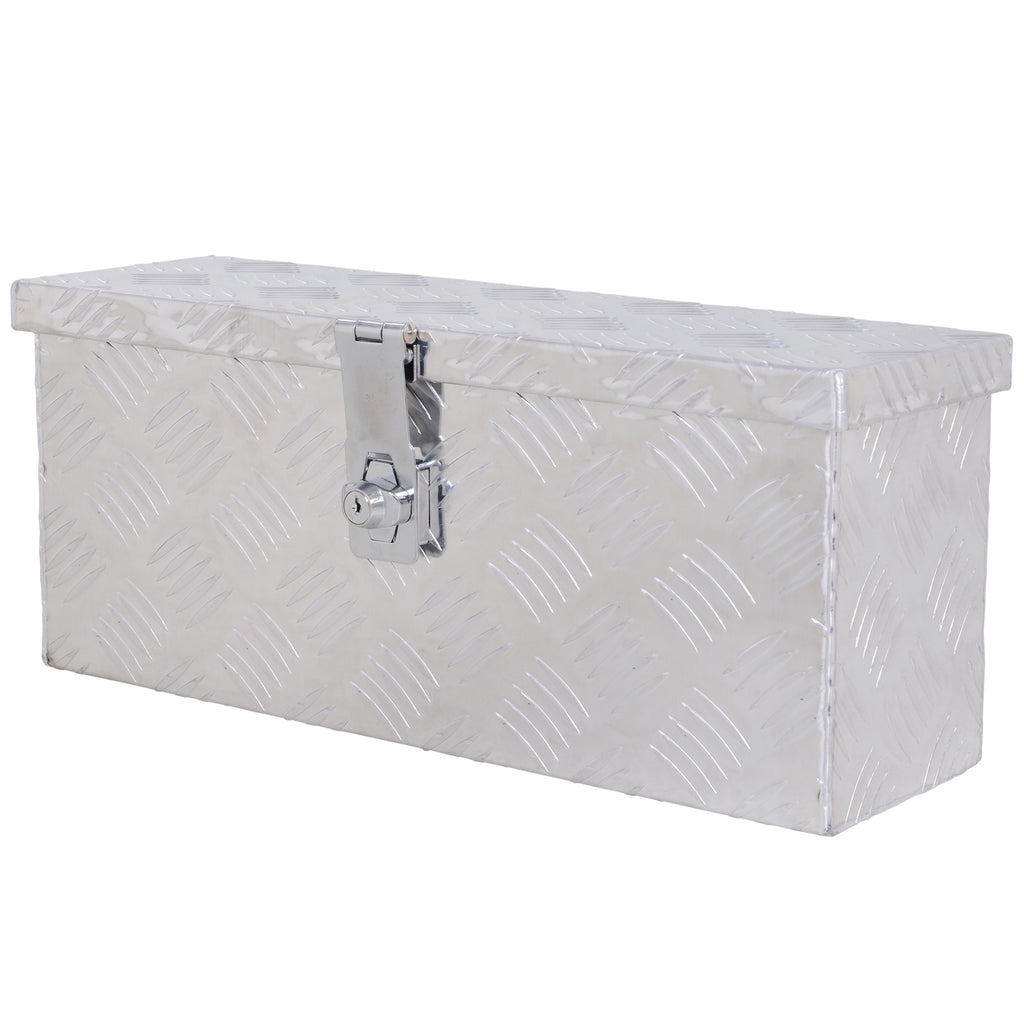 2 kg Tool Box with Key Lock, in Aluminum Sheet, 50x15.5x20.5 cm, Silver