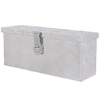 2 kg Tool Box with Key Lock, in Aluminum Sheet, 50x15.5x20.5 cm, Silver
