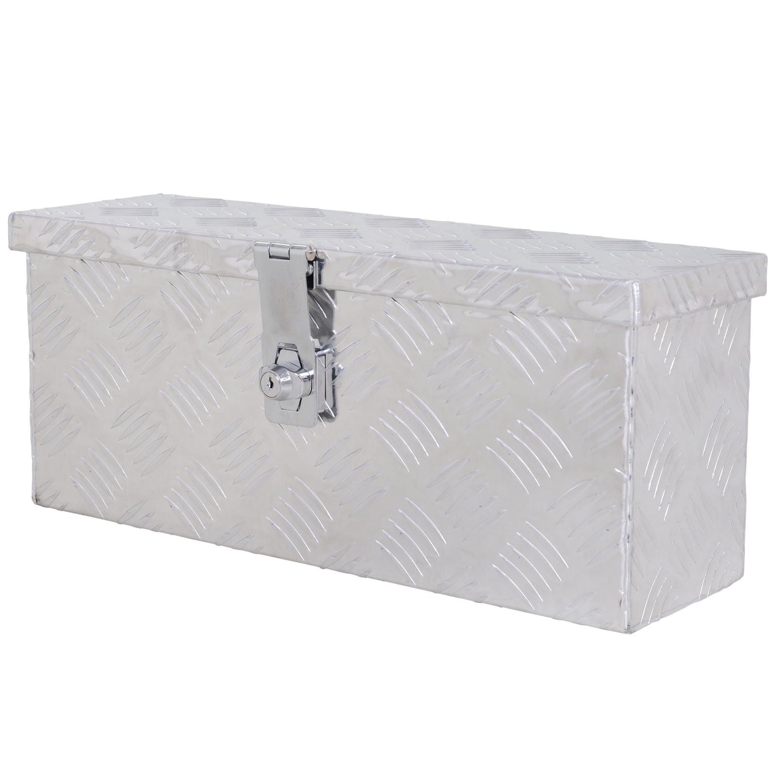 2 kg Tool Box with Key Lock, in Aluminum Sheet, 50x15.5x20.5 cm, Silver