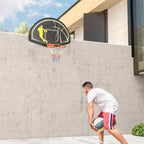 sportnow Basketball Hoop for Children and Adults Indoor and Outdoor in Steel and PE, 110x90x70 cm, Black and Yellow