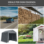 Garage Tent 2.4x2m for Vehicles and Bicycles in Metal and PE Fabric, Dark Gray