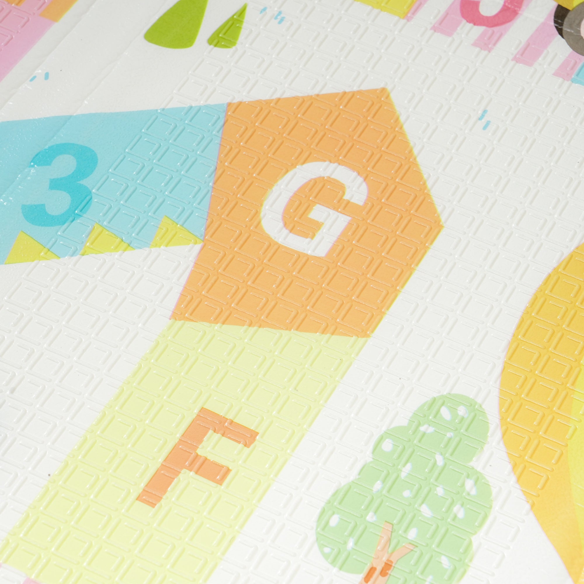 Children's Rug with Alphabet Letters and Waterproof Surface in Multicolor XPE, 194x176.5x1.5 cm