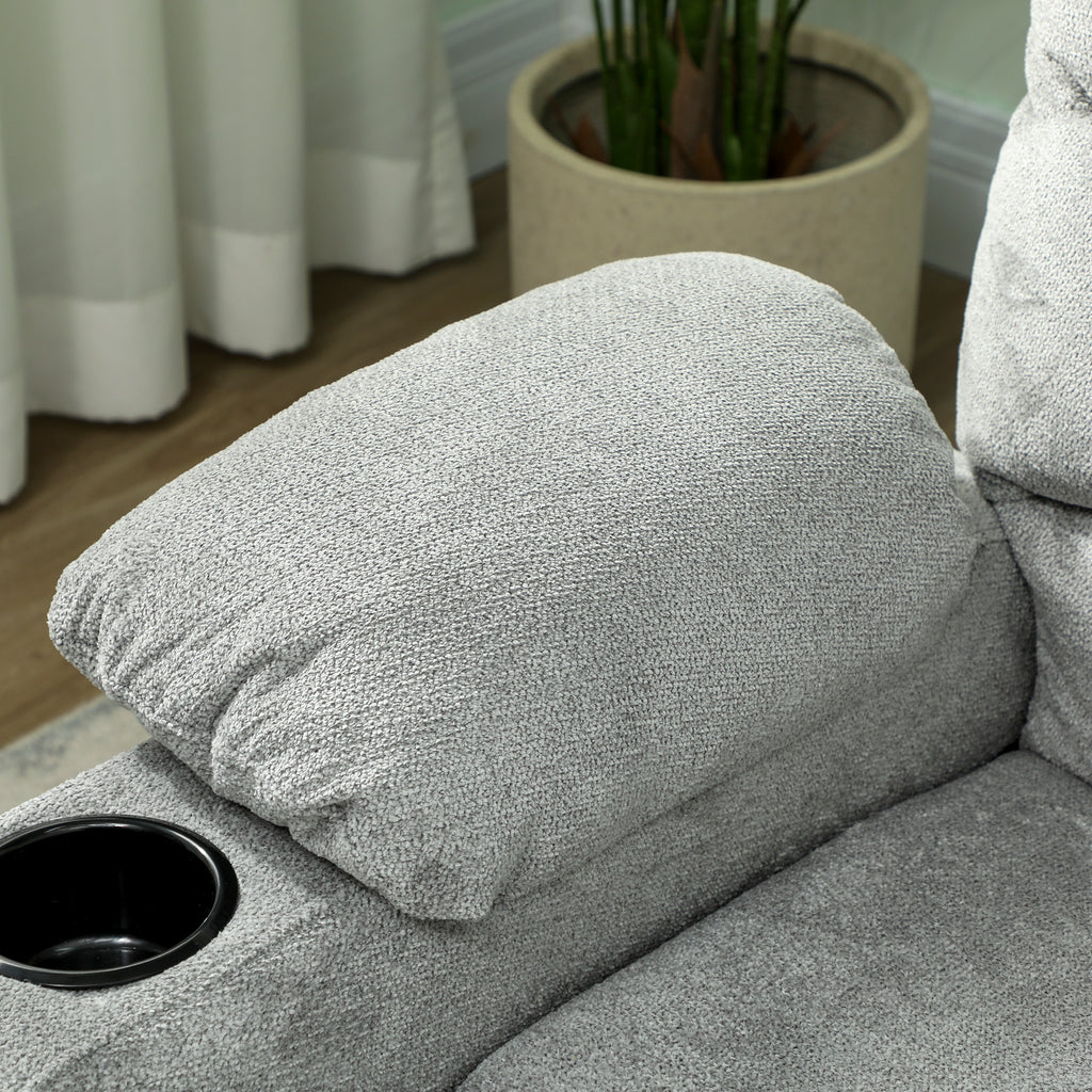 HOMCOM 150° Electric Reclining Relax Chair with Footrest, Wide Seat, Quiet, Velvet, Grey