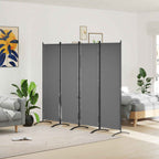 Outsunny 4-Panel Folding Indoor and Outdoor Room Divider, 221 x 50 x 172 cm, Dark Grey