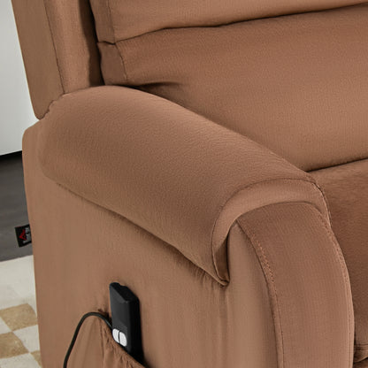 Lifting Armchair 160° Reclining with Footrest and Remote Control, Velvet, 85x88x109 cm, Brown