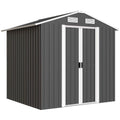 Outsunny Steel Garden Shed with 2 Sliding Doors, Black, 2.6 m²