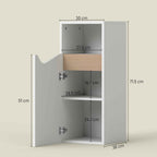 HOMCOM Bathroom Cabinet with Soft-Close Door and Open Compartment, 30x30x71.5 cm, White and Wood
