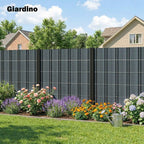 Outsunny 4-Piece Garden Privacy Screen Set, Waterproof, UV Resistant, with Clips, Made of PP, 3500 x 19 cm, Grey