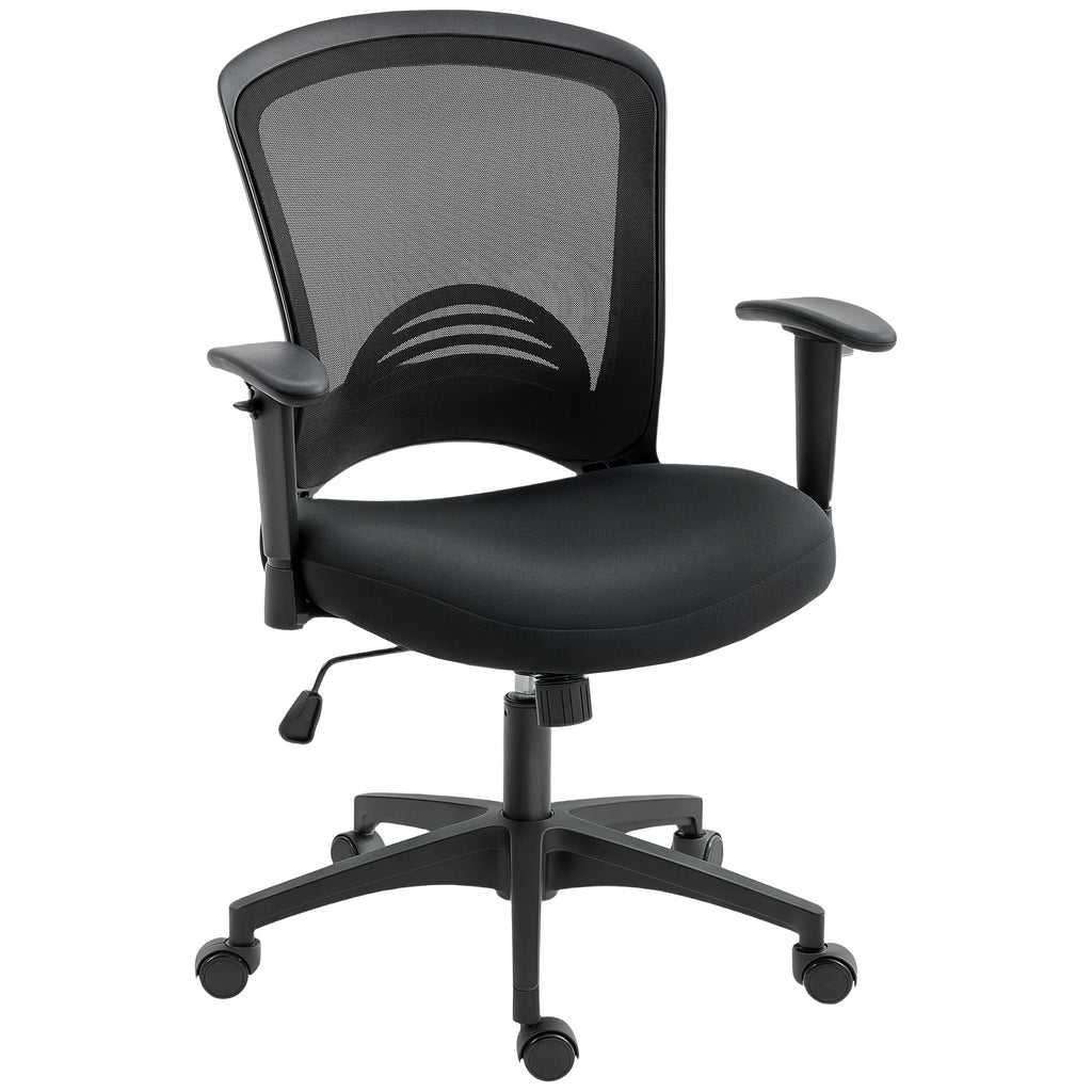 Breathable Mesh Office Chair, Height-Adjustable Reclining, 65 x 59 x 92.5-102.5 cm, Black