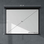 HOMCOM Projector Screen 84" 4:3 Format, 160° Angle and Ceiling or Wall Mount, Black