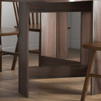 HOMCOM Folding Table with 2 Oval Flaps, Space-Saving Wooden Console, Brown - Borgè