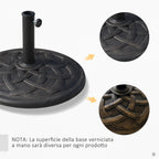 19kg Resin Umbrella Base with Decorations and Coupler, Rustproof, Φ54.5cm, Bronze - Borge' Group Limited