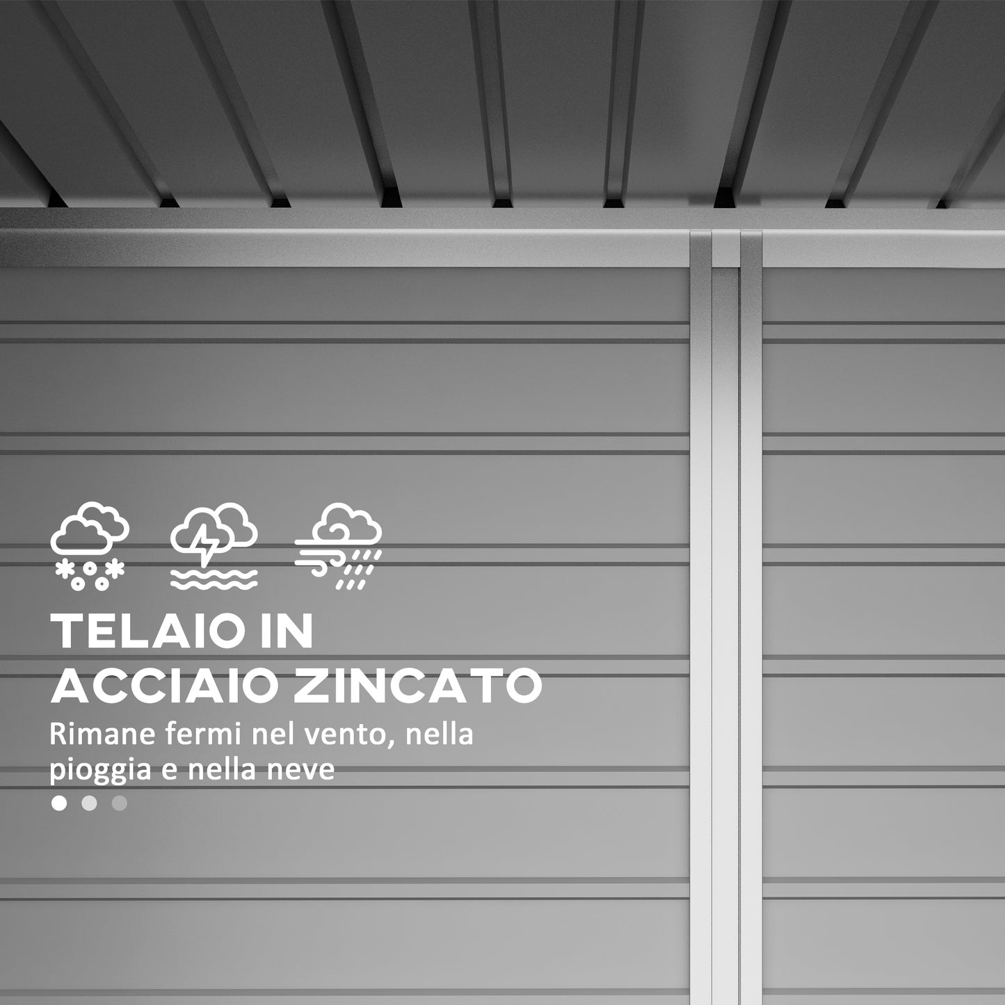 Outsunny Tool Shed with Adjustable Shelves and Latch, in Galvanized Steel, 249x121x183 cm, Gray - Borgè