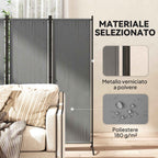 Outsunny 4-Panel Folding Indoor and Outdoor Room Divider, 221 x 50 x 172 cm, Dark Grey
