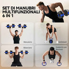 SPORTNOW 6-in-1 Multifunction Gym Weight Set, 20kg Total, Plastic and Sand, 125x18x18 cm, Blue