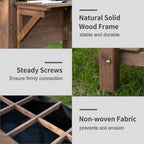 Outsunny bed for raised wooden vegetable garden with folding shelf and lower shelf, 123x54x74cm - Borgè
