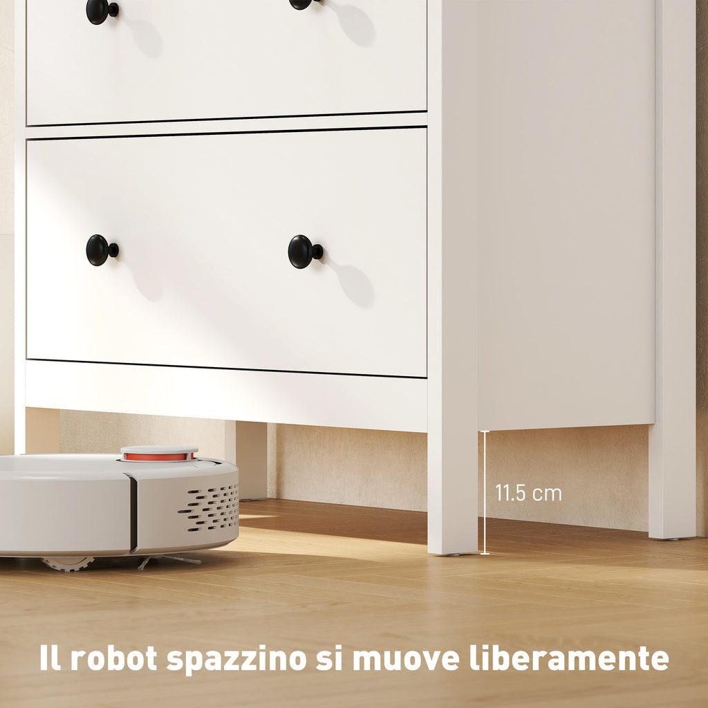 4-Drawer Chest of Drawers for Bedroom and Entrance Multipurpose Wooden, 74x35x97 cm, White