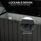 Outsunny 450L container bench with 2 wheel and handles, in steel and pp, 125.5x61.5x70 cm, dark gray - Borgè