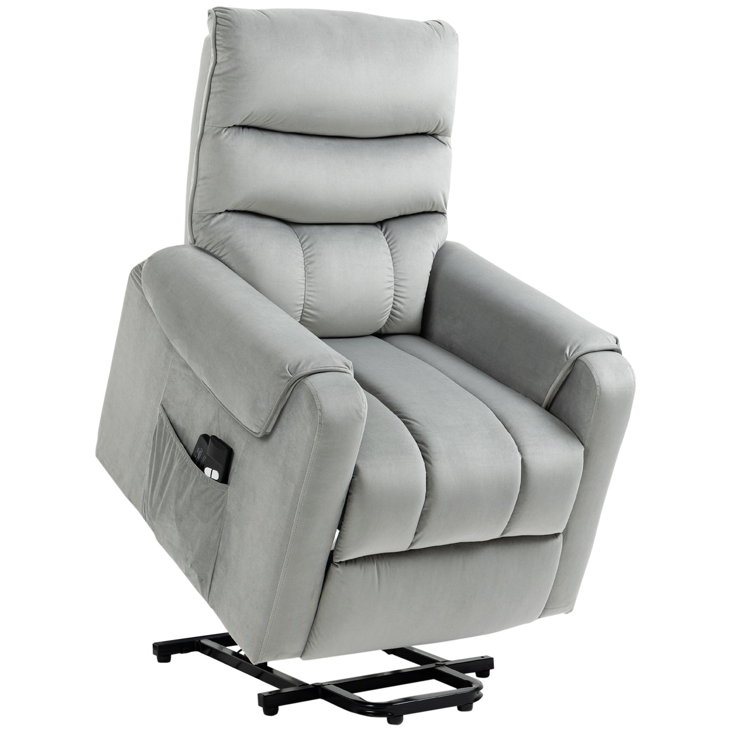 Relaxing Armchair with 135° Reclining, Massaging and Lifting with Remote Control, 79x97x103cm, Gray - Borgè