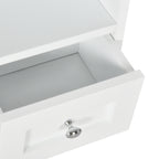 2 Door Bathroom Wall Cabinet with Open Shelf and 2 Wooden Drawers, White