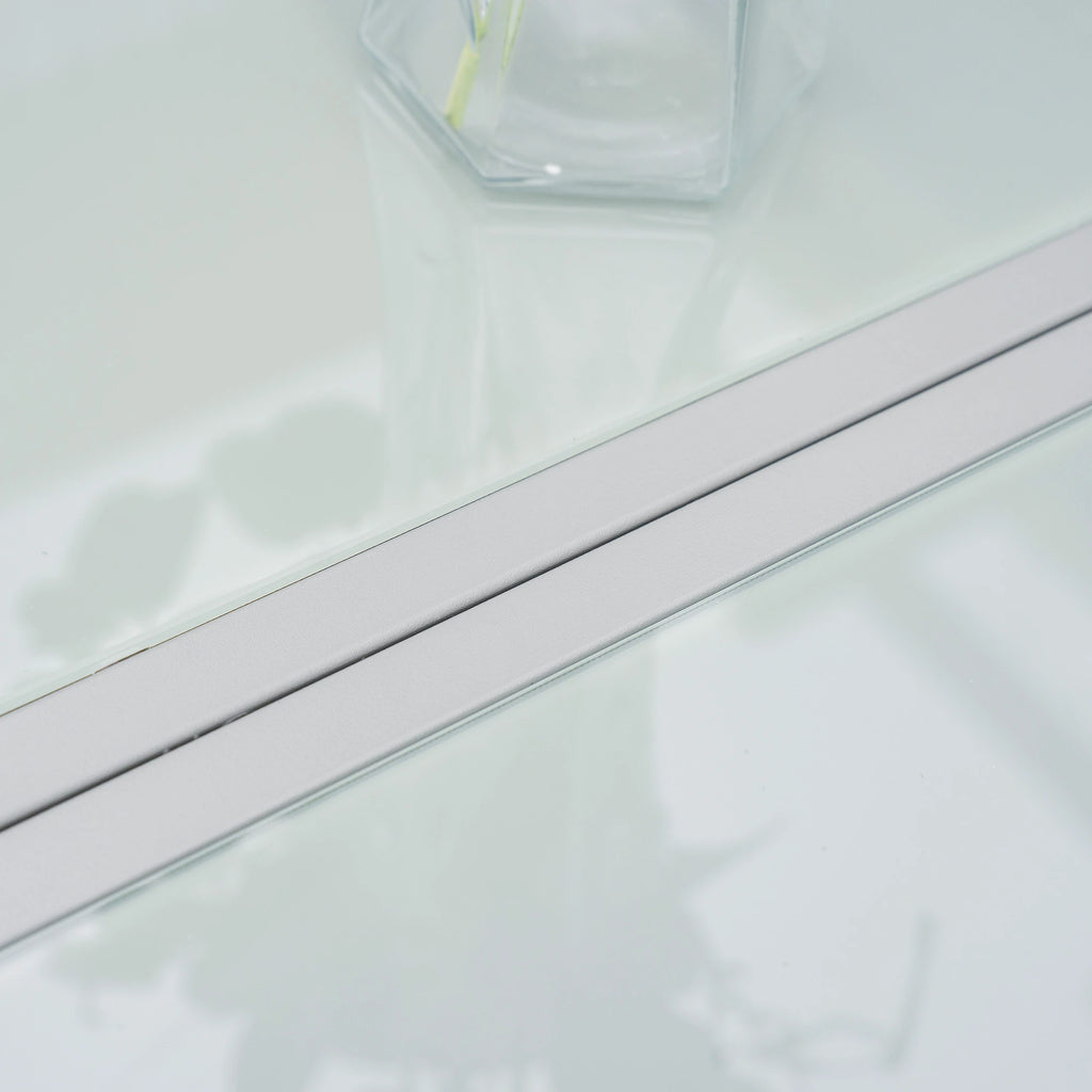 Garden Set with Tempered Glass Table and 6 Chairs with Mesh Fabric, Grey - Borge' Group Limited