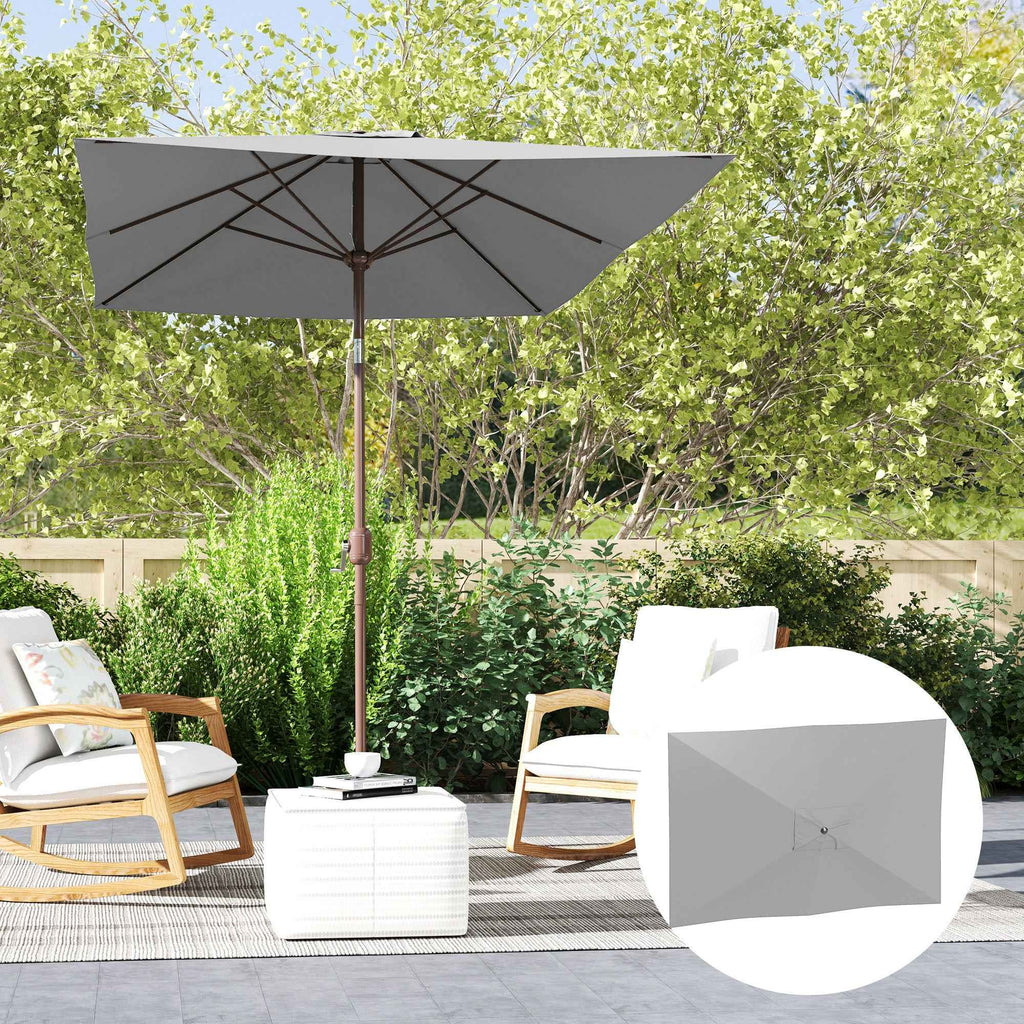 Outsunny 3x2m Rectangular Umbrella Cover with Top Vent, 180g/m² Polyester, Light Grey