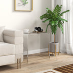 Homcom Living room coffee table in UC with smooth edges and rounded corners, 53.5x30.5x53.5 cm, transparent - Borgè
