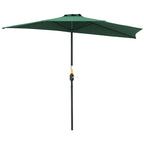 2.7x2.4m Semi-Circular Wall-Mounted Umbrella with Crank Opening in Polyester, Green