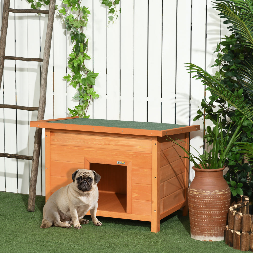 Waterproof Outdoor Dog Kennel Made of Fir Wood, 82 x 58 x 58cm